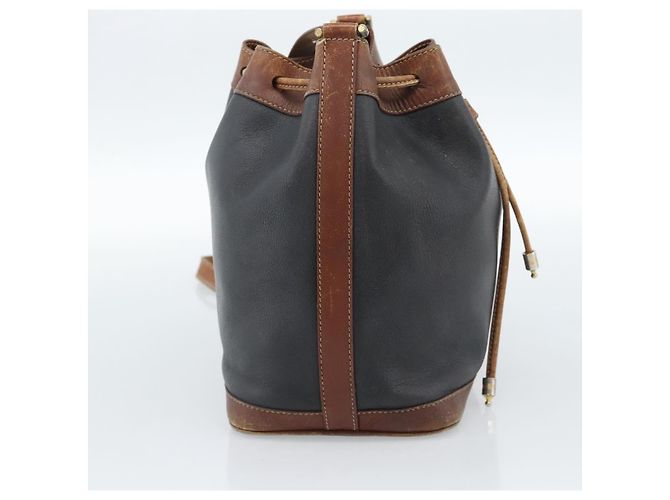 Céline Bolsa CELINE Bolsa de ombro em couro preto ouro Auth 185092 Dourado - vista 3