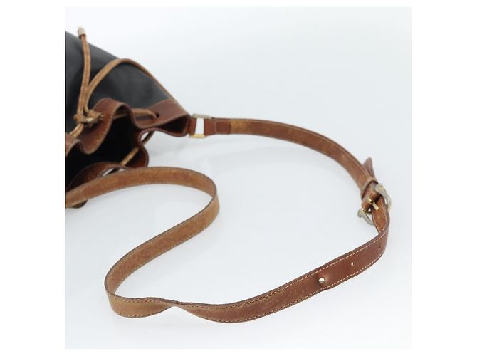 Céline Bolsa CELINE Bolsa de ombro em couro preto ouro Auth 185092 Dourado - vista 7