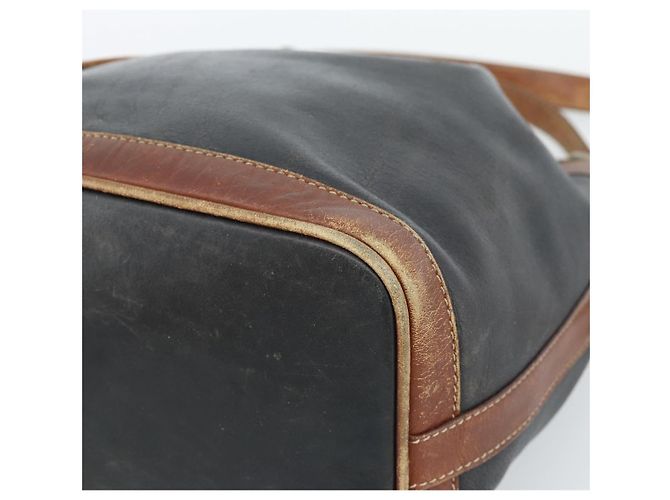 Céline Bolsa CELINE Bolsa de ombro em couro preto ouro Auth 185092 Dourado - vista 9
