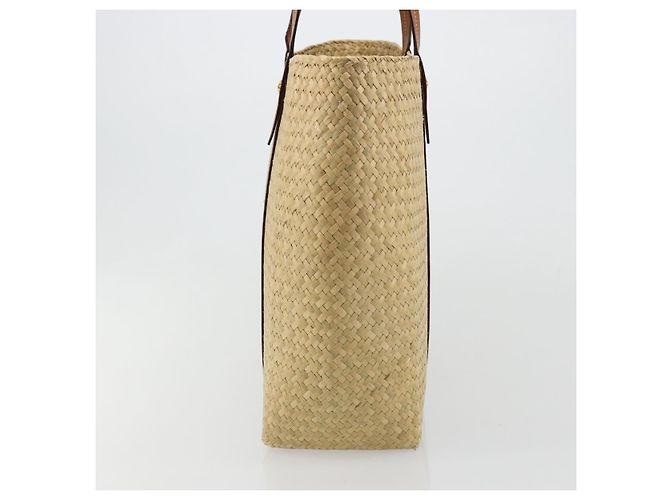 Borsa Tote Jimmy Choo in rafia beige Auth BA13412A - vista 3