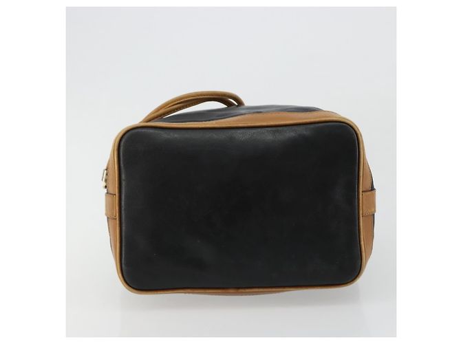 Céline Bolsa de ombro CELINE em couro preto com detalhes dourados Autêntica 185080 - vista 5