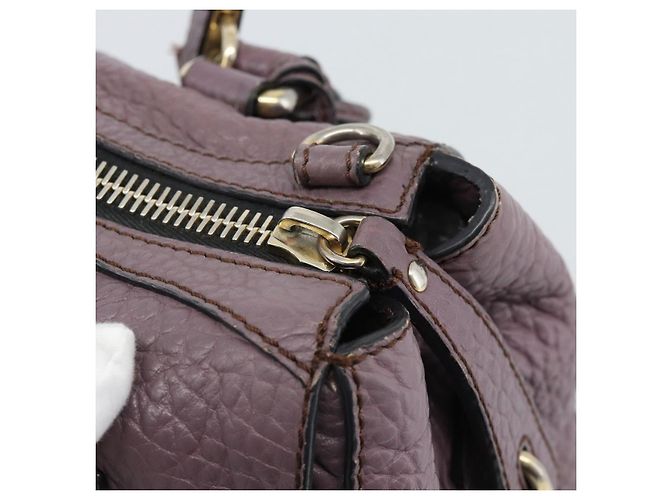 Borsa a mano BURBERRY in pelle viola argento Auth 184978 Porpora - vista 10