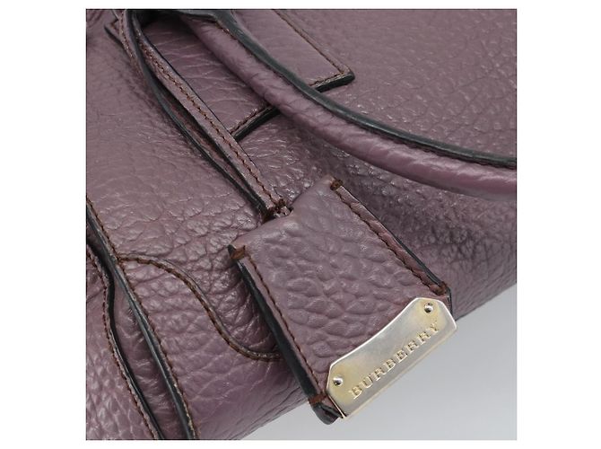 Borsa a mano BURBERRY in pelle viola argento Auth 184978 Porpora - vista 18