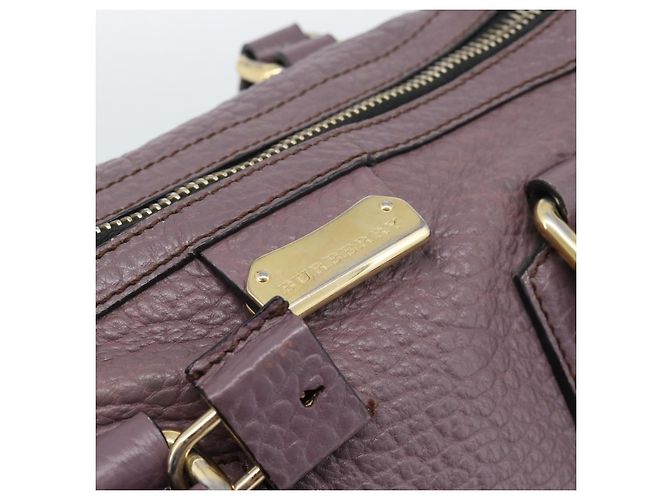 Borsa a mano BURBERRY in pelle viola argento Auth 184978 Porpora - vista 19