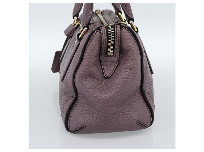 Borsa a mano BURBERRY in pelle viola argento Auth 184978 Porpora - vista 4
