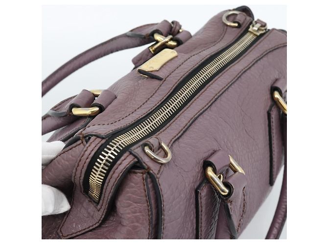 Borsa a mano BURBERRY in pelle viola argento Auth 184978 Porpora - vista 6