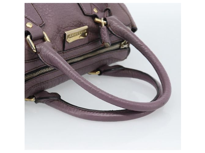 Borsa a mano BURBERRY in pelle viola argento Auth 184978 Porpora - vista 7