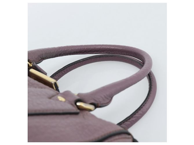 Borsa a mano BURBERRY in pelle viola argento Auth 184978 Porpora - vista 8