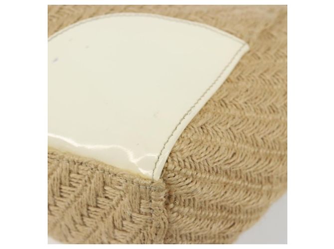 Borsa a tracolla PRADA in rafia beige oro Auth 184813A D'oro - vista 15