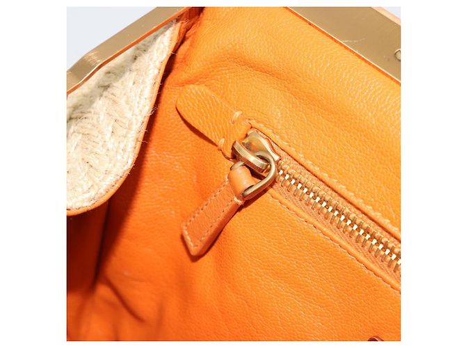 Borsa a tracolla PRADA in rafia beige oro Auth 184813A D'oro - vista 25
