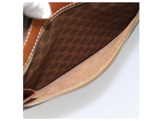 Céline Bolsa Tote CELINE Macadam Canvas em PVC e couro marrom com detalhes dourados Auth ka4675 - vista 11