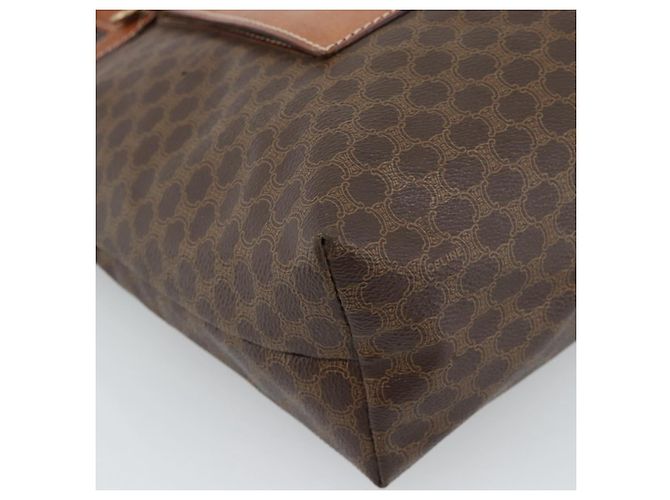 Céline Bolsa Tote CELINE Macadam Canvas em PVC e couro marrom com detalhes dourados Auth ka4675 - vista 15