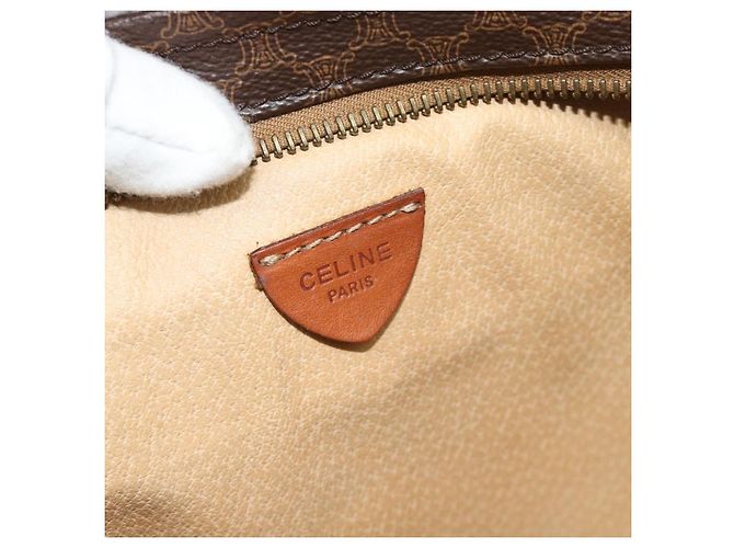 Céline Bolsa Tote CELINE Macadam Canvas em PVC e couro marrom com detalhes dourados Auth ka4675 - vista 18