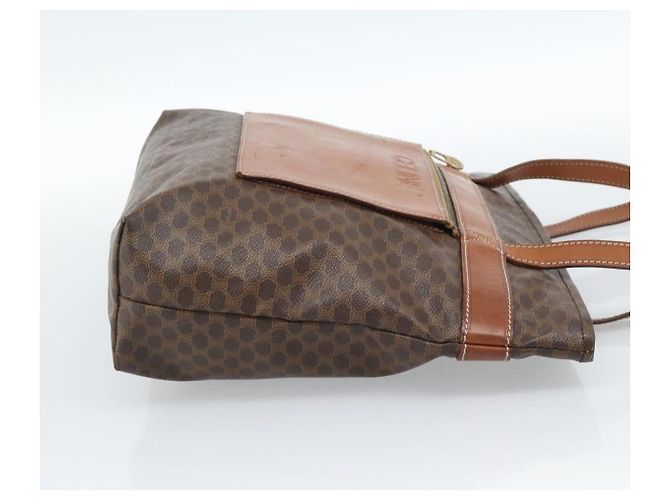 Céline Bolsa Tote CELINE Macadam Canvas em PVC e couro marrom com detalhes dourados Auth ka4675 - vista 4