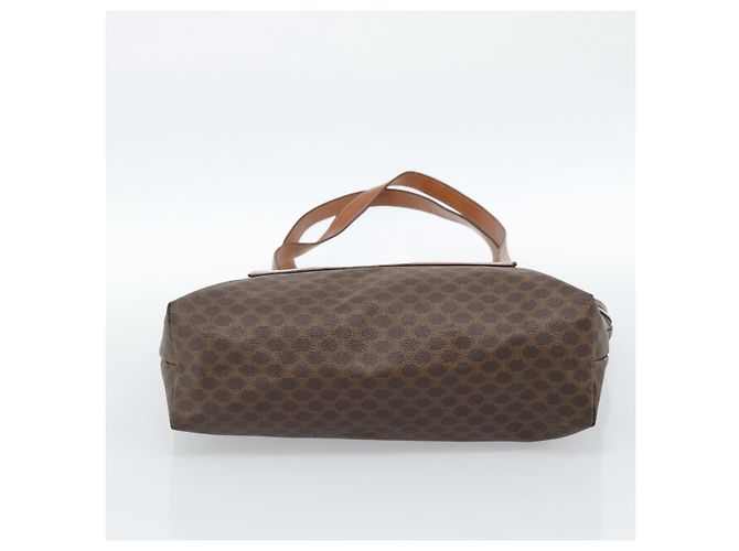 Céline Bolsa Tote CELINE Macadam Canvas em PVC e couro marrom com detalhes dourados Auth ka4675 - vista 5