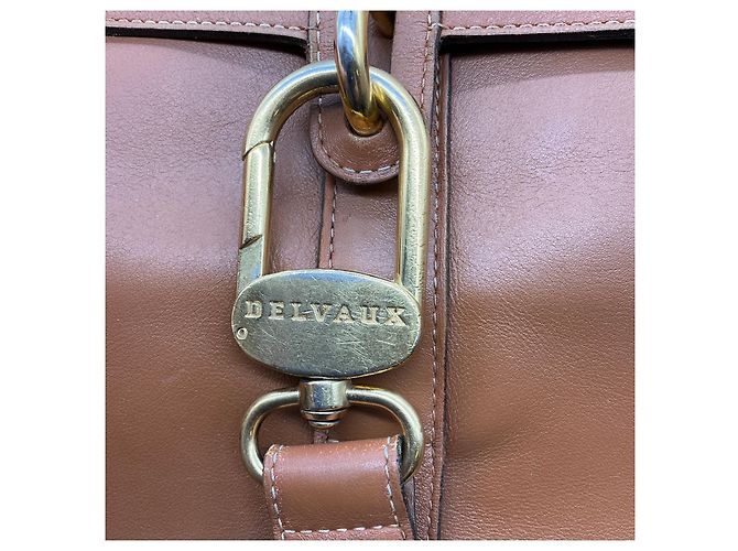 Borsa Delvaux Light Brown / Cognac in pelle di vitello Gin Fizz Jumping Marrone - vista 8