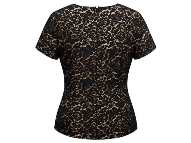 Camicetta in pizzo nero a maniche corte Michael Kors Collection - vista 3