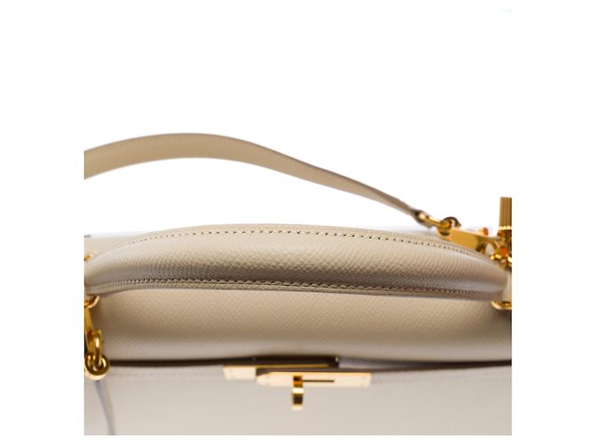 Hermès Borsa HERMES Kelly 32 in Pelle Bianca - 103658 Bianco - vista 10
