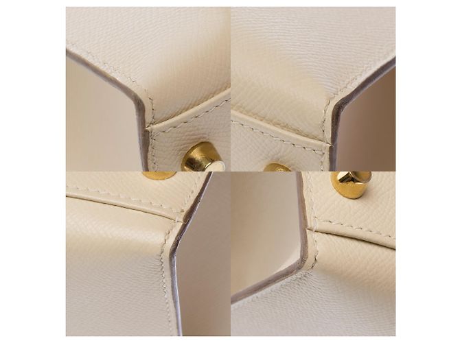 Hermès Borsa HERMES Kelly 32 in Pelle Bianca - 103658 Bianco - vista 12
