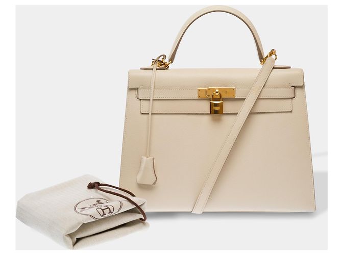 Hermès Borsa HERMES Kelly 32 in Pelle Bianca - 103658 Bianco - vista 2