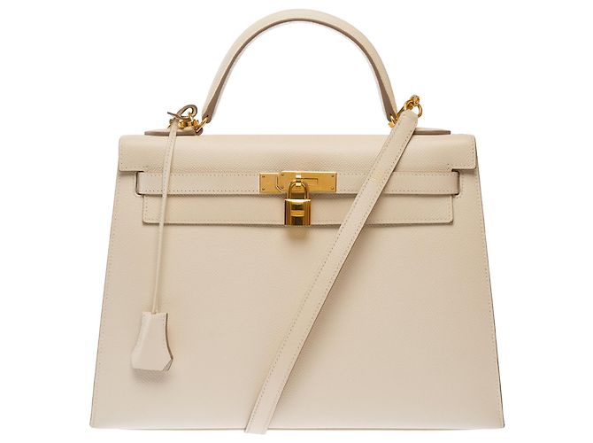 Hermès Borsa HERMES Kelly 32 in Pelle Bianca - 103658 Bianco - vista 3