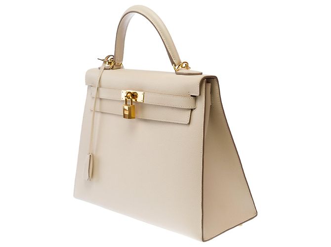 Hermès Borsa HERMES Kelly 32 in Pelle Bianca - 103658 Bianco - vista 5