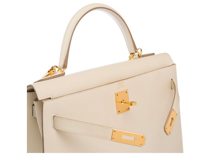 Hermès Borsa HERMES Kelly 32 in Pelle Bianca - 103658 Bianco - vista 7