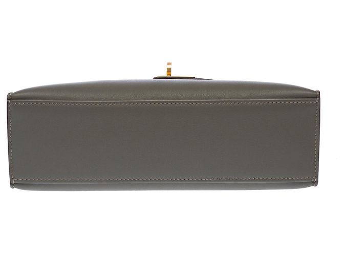 Hermès Borsa HERMES Kelly Mini in Pelle Grigia - 103655 Grigio - vista 11
