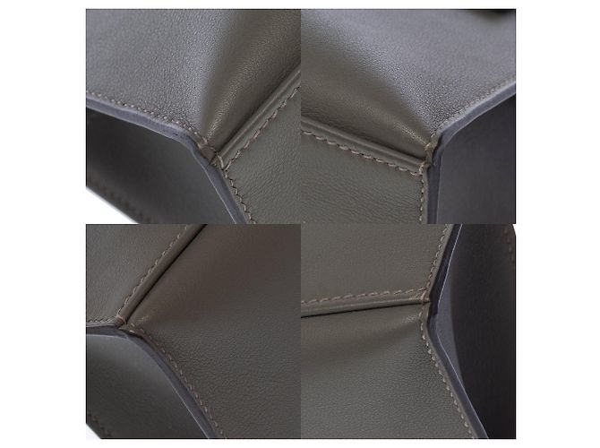 Hermès Borsa HERMES Kelly Mini in Pelle Grigia - 103655 Grigio - vista 12