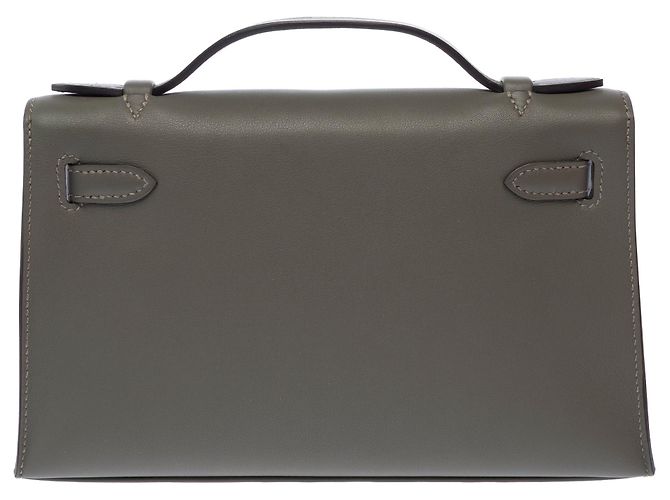 Hermès Borsa HERMES Kelly Mini in Pelle Grigia - 103655 Grigio - vista 4