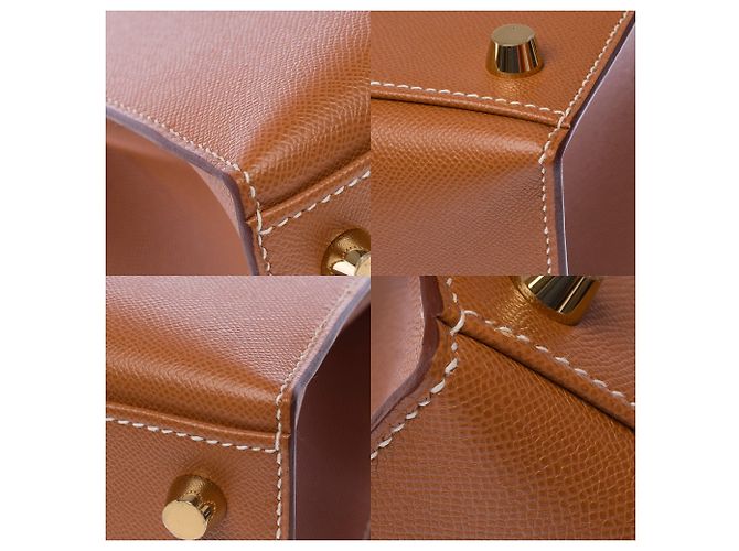 Hermès Borsa HERMES Kelly 25 in Pelle Oro - 103653 D'oro - vista 12