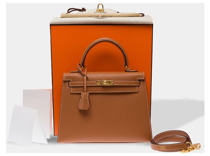 Hermès Borsa HERMES Kelly 25 in Pelle Oro - 103653 D'oro - vista 2
