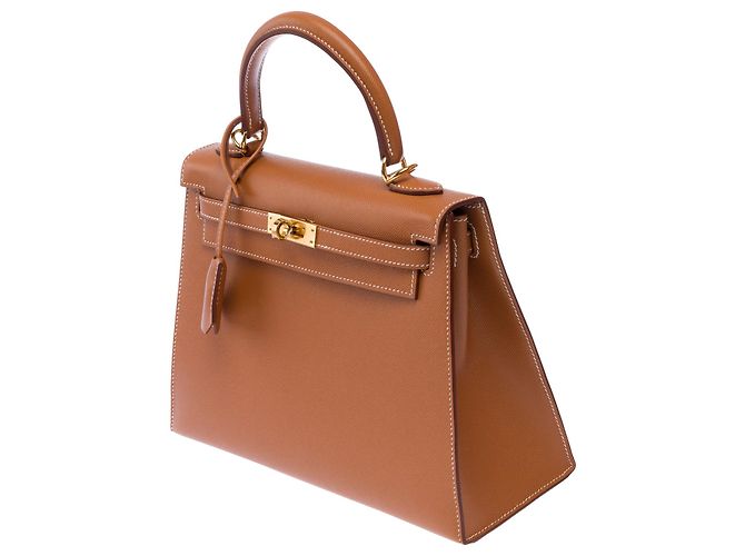 Hermès Borsa HERMES Kelly 25 in Pelle Oro - 103653 D'oro - vista 5