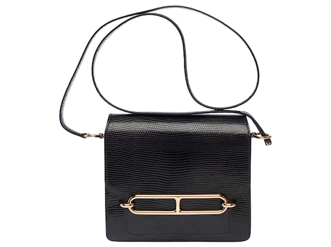 Hermès Borsa HERMES Roulis Lizard Nera - 103657 Nero - vista 3