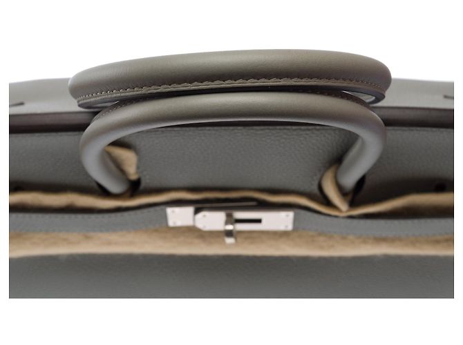 Hermès Borsa HERMES Birkin 35 in Pelle Grigia - 103656 Grigio - vista 10