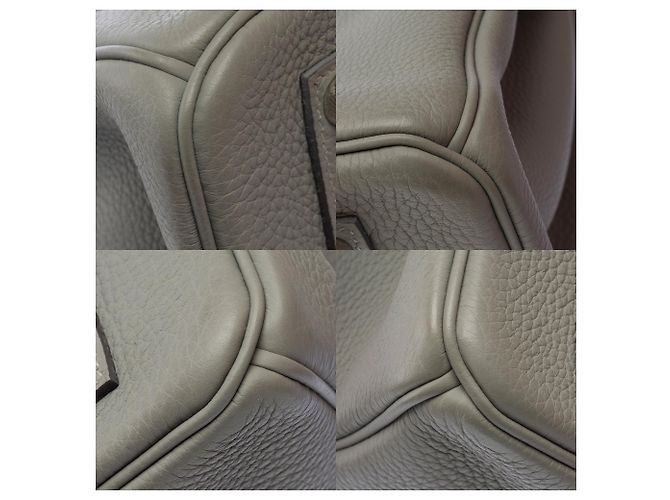 Hermès Borsa HERMES Birkin 35 in Pelle Grigia - 103656 Grigio - vista 12