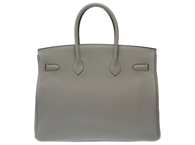 Hermès Borsa HERMES Birkin 35 in Pelle Grigia - 103656 Grigio - vista 4
