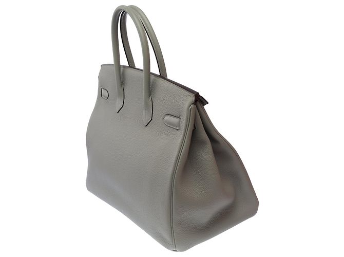 Hermès Borsa HERMES Birkin 35 in Pelle Grigia - 103656 Grigio - vista 6