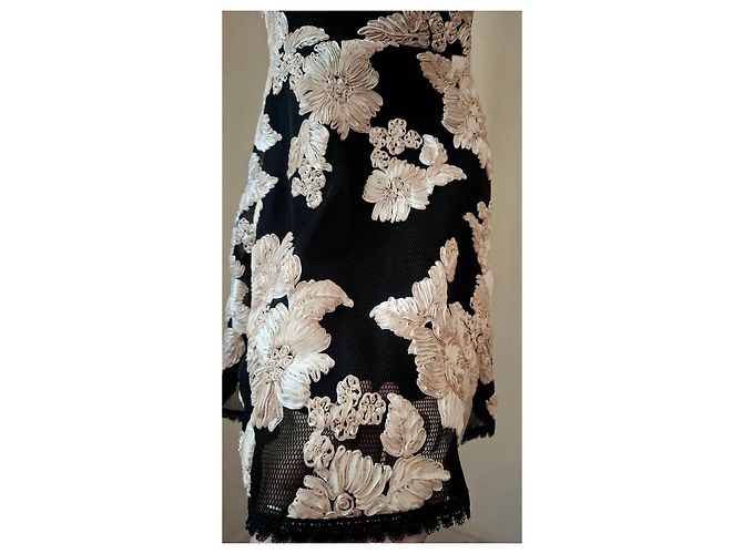 Autre Marque Abito da cocktail nero con ricami floreali Jus De Pom Beige - vista 18
