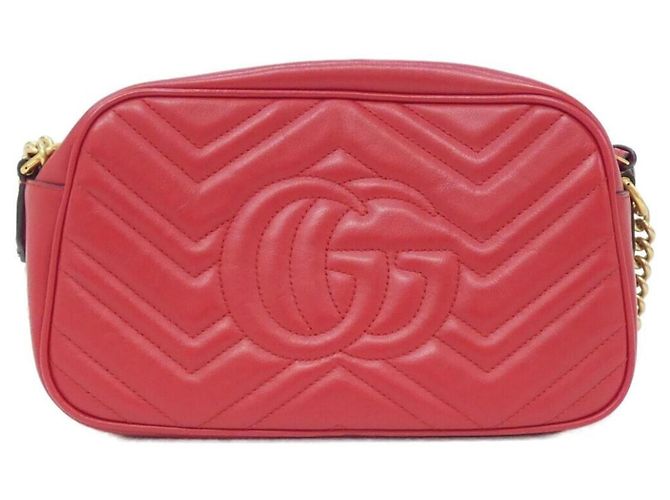Borsa a Spalla Gucci GG Marmont 447632 DTD1T Rosso - vista 2
