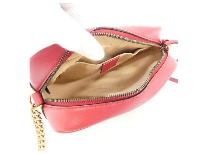 Borsa a Spalla Gucci GG Marmont 447632 DTD1T Rosso - vista 8