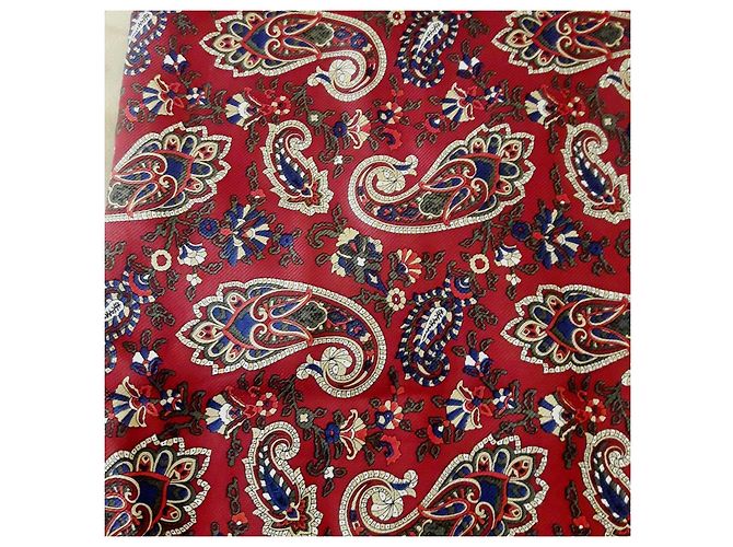 Autre Marque Sciarpa in lana e seta motivo paisley - Bordeaux Bianco Rosso Blu - vista 3