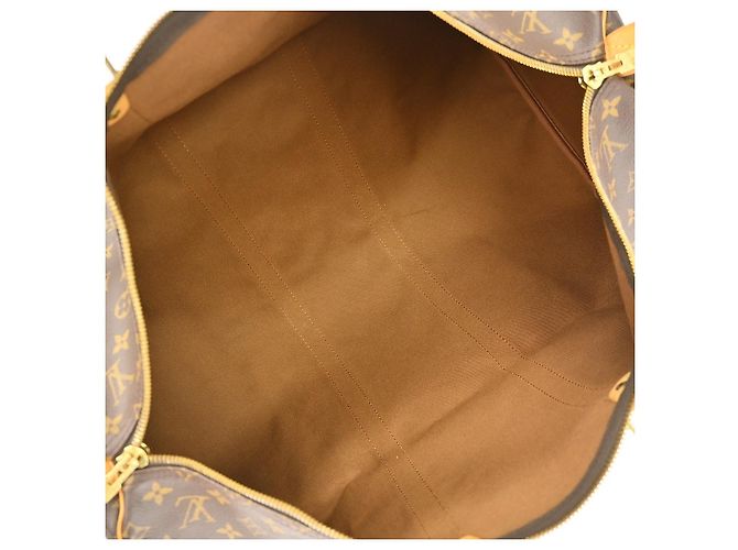 Borsa Louis Vuitton Keepall in tela Monogram 55 Marrone - vista 3