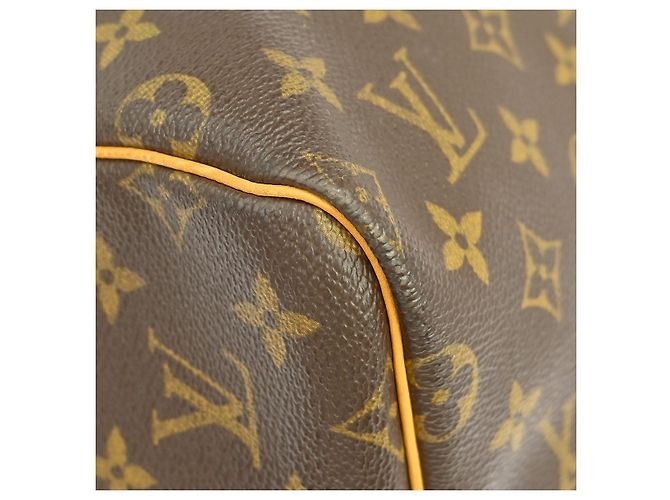 Borsa Louis Vuitton Keepall in tela Monogram 55 Marrone - vista 7