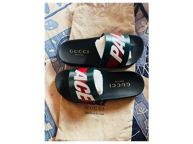 Ciabatte Gucci x Palace Nero Rosso Verde - vista 2