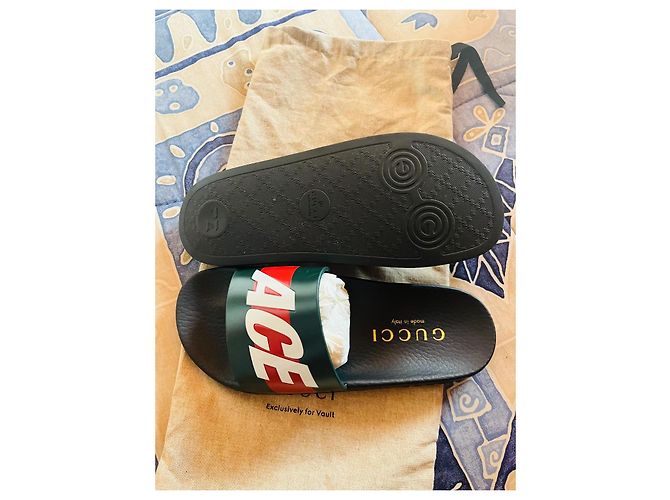 Ciabatte Gucci x Palace Nero Rosso Verde - vista 3