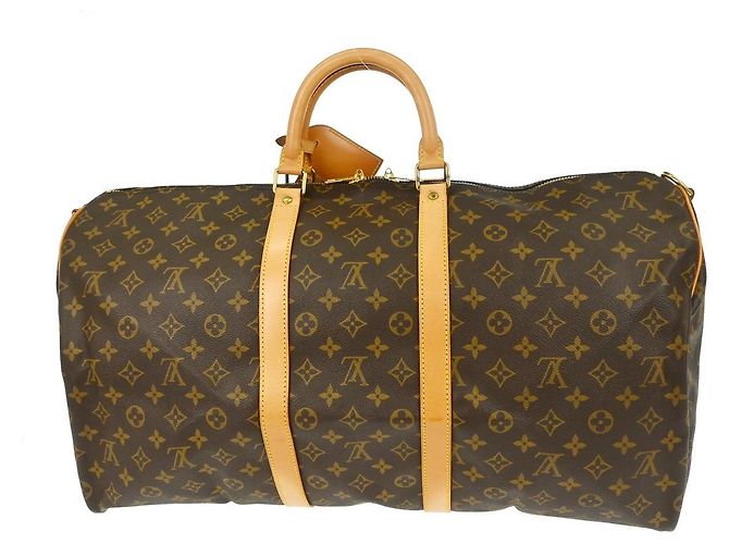 Borsa Louis Vuitton Keepall Bandouliere Monogram Canvas 55 Marrone - vista 2