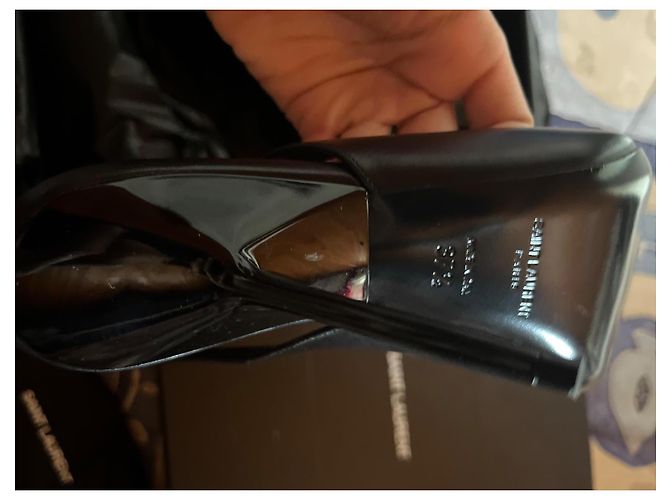 Saint Laurent Décolleté in pelle nera Nero - vista 10