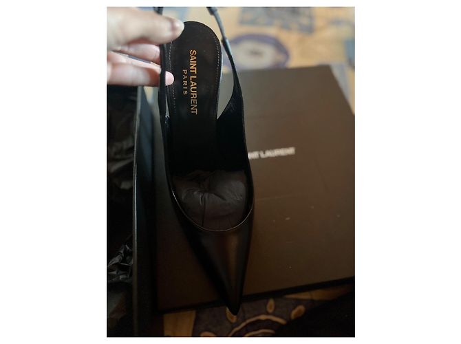 Saint Laurent Décolleté in pelle nera Nero - vista 6