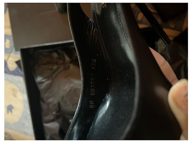 Saint Laurent Décolleté in pelle nera Nero - vista 8